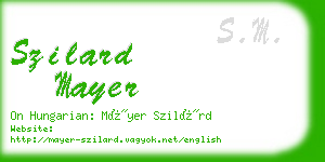 szilard mayer business card